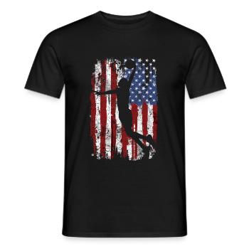 Drapeau USA Basketball - T-shirt homme - noir - Devant - AI Model Male 178 light (178cm)