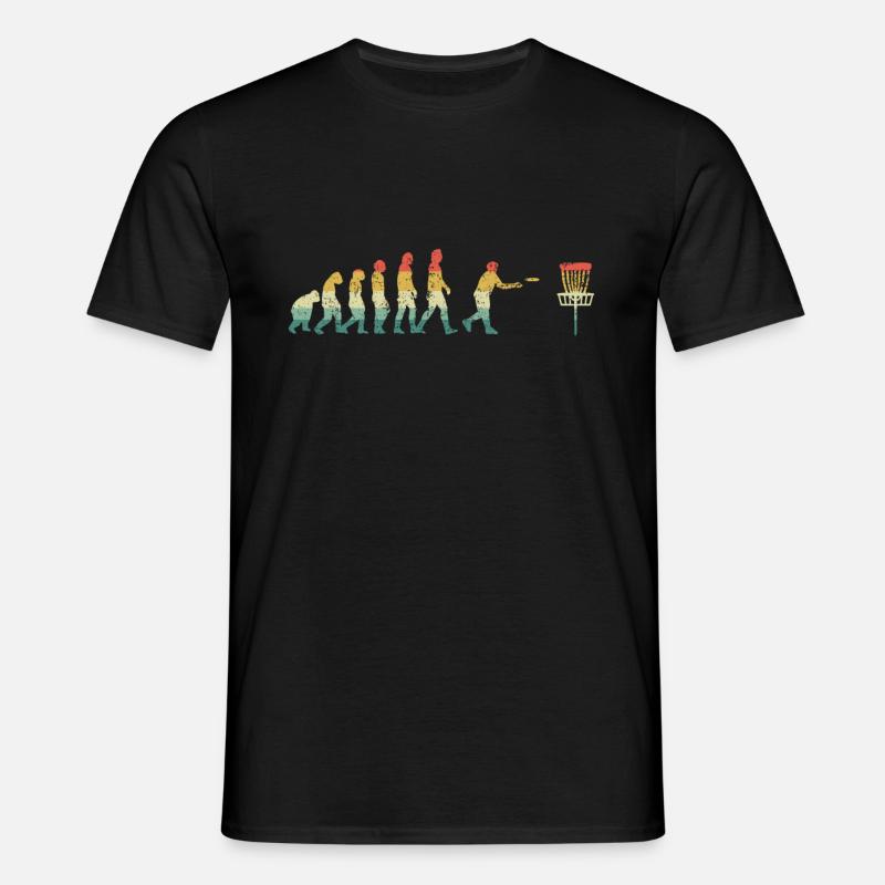 Disc Golf Evolution Retro - Männer T-Shirt - Schwarz