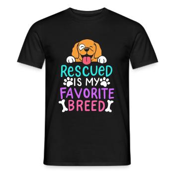 Animal shelter adopting dogs - Men's T-Shirt - black - Front - AI Model Male 178 light (178cm)