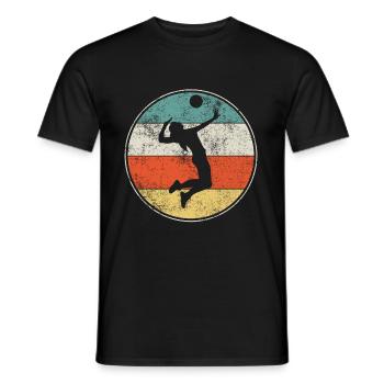 Volleyball Retro Vintage - Männer T-Shirt - Schwarz - Vorne - AI Model Male 178 light (178cm)