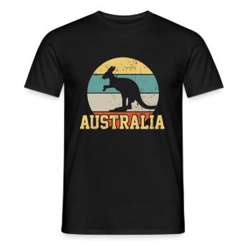 Australia - Men's T-Shirt - black - Front - AI Model Male 178 light (178cm)