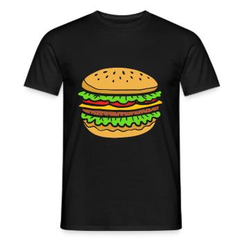 Hamburger - T-shirt homme - noir - Devant - AI Model Male 178 light (178cm)