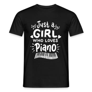 École de piano piano - T-shirt homme - noir - Devant - AI Model Male 178 light (178cm)