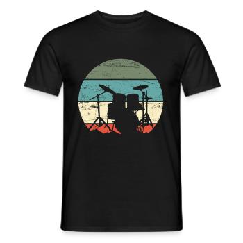 Batteur de batterie - T-shirt homme - noir - Devant - AI Model Male 178 light (178cm)