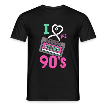 90er Retro I liebe die Neunziger - Männer T-Shirt - Schwarz - Vorne - AI Model Male 178 light (178cm)