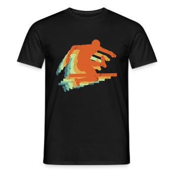 Retro Hurdling Sport, Hürden Track & Field Geschenk - Männer T-Shirt - Schwarz - Vorne - AI Model Male 178 light (178cm)