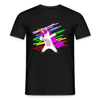 Einhorn Dabbing Unicorn Geschenk - Männer T-Shirt - Schwarz - Vorne - AI Model Male 178 light (178cm)