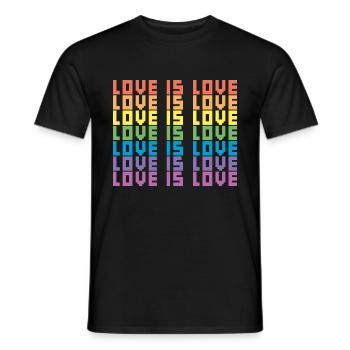 LGBTQ Love Is Love Gay Lesbian Pride Equality Gift - Men's T-Shirt - black - Front - AI Model Male 178 light (178cm)