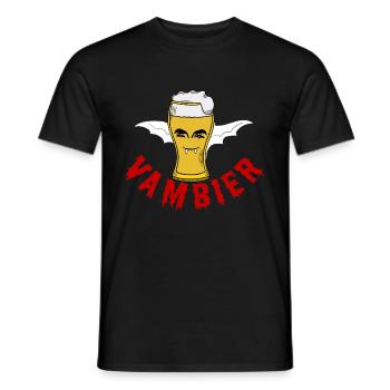 Vambier Halloween Wortspiel Vampir Bier Fledermaus - Männer T-Shirt - Schwarz - Vorne - AI Model Male 178 light (178cm)