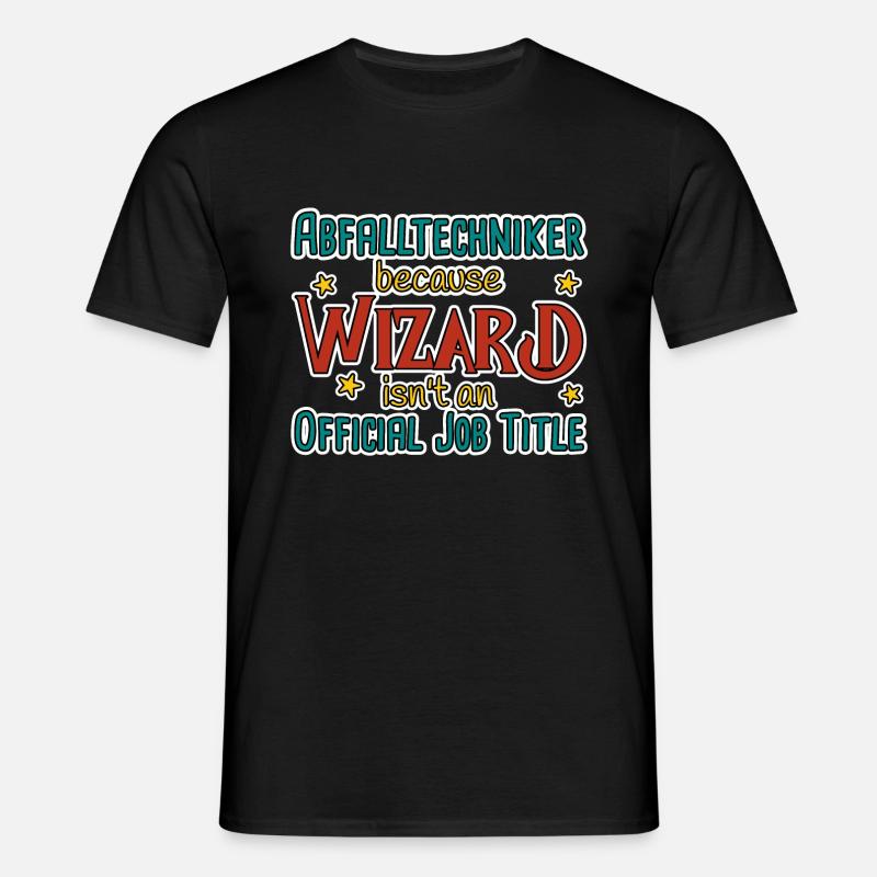 Abfalltechniker Wizard - Männer T-Shirt - Schwarz