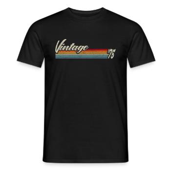 Vintage Since 1975 - Cadeau 46e anniversaire - T-shirt homme - noir - Devant - AI Model Male 178 light (178cm)