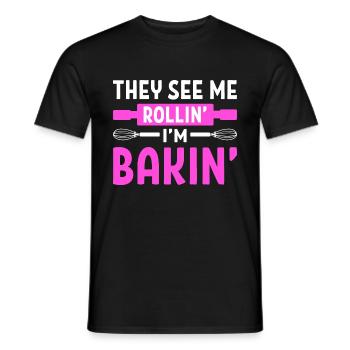 They See Me Rollin' I'm Bakin' Konditor - Männer T-Shirt - Schwarz - Vorne - AI Model Male 178 light (178cm)