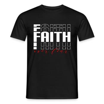 Faith Over Fear - Christliche Bekleidung - Jesus - Männer T-Shirt - Schwarz - Vorne - AI Model Male 178 light (178cm)