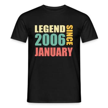 18th Birthday January Vintage 2006 Gift Idea - Men's T-Shirt - black - Front - AI Model Male 178 light (178cm)