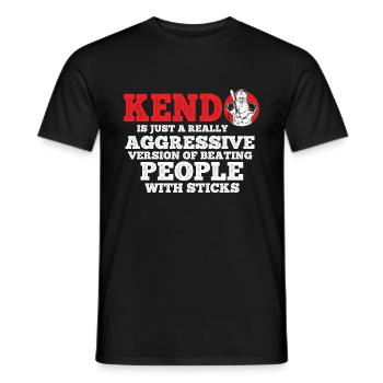 Japanischer Schwertkampf Kendo - Männer T-Shirt - Schwarz - Vorne - AI Model Male 178 light (178cm)