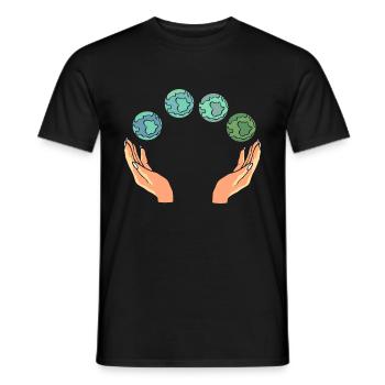 Rette die Erde Umweltschützer - Männer T-Shirt - Schwarz - Vorne - AI Model Male 178 light (178cm)