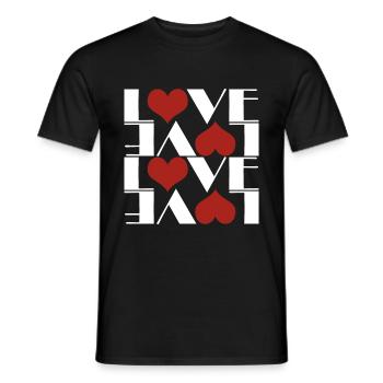 Coeurs d’AMOUR - T-shirt homme - noir - Devant - AI Model Male 178 light (178cm)