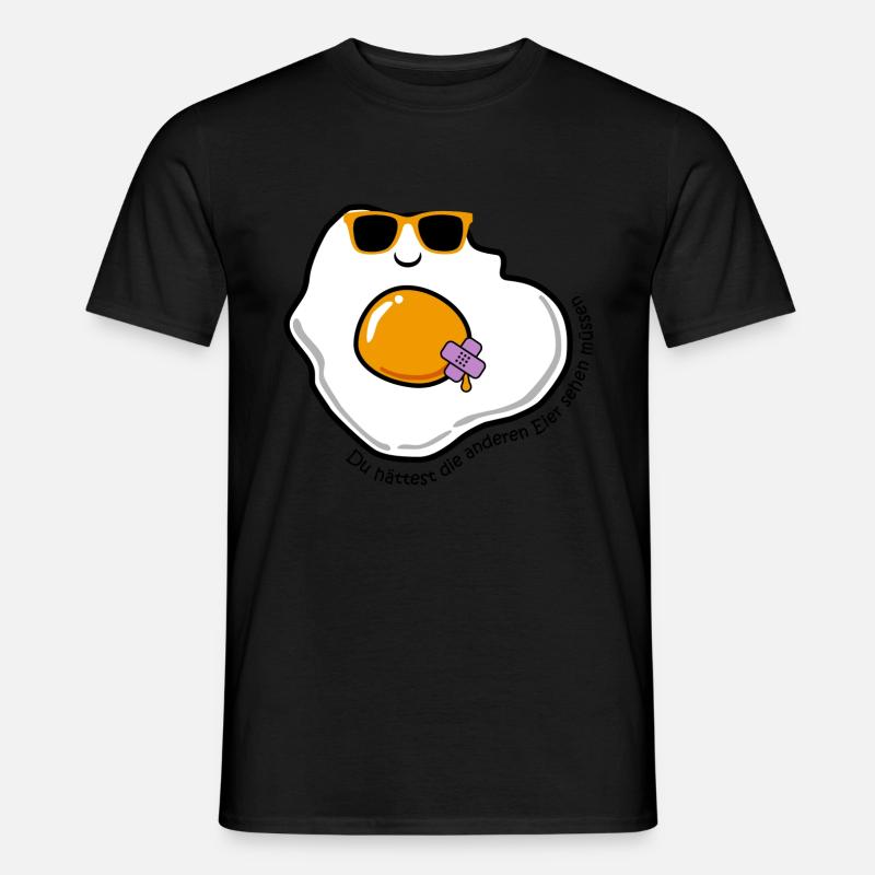 Spiegelei - Männer T-Shirt - Schwarz