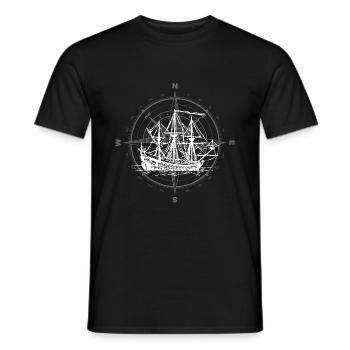 Sailing for Sailors Sailor Boat Sailing Ship Skipper - Men's T-Shirt - black - Front - AI Model Male 178 light (178cm)