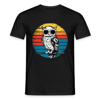 oiseau de nuit hibou hibou oiseau - T-shirt homme - noir - Devant - AI Model Male 178 light (178cm)