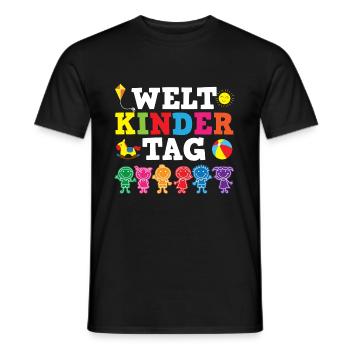 Weltkindertag Geschenk Mama Papa Kinder - Männer T-Shirt - Schwarz - Vorne - AI Model Male 178 light (178cm)