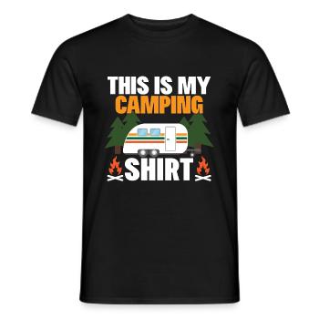 Camping T Shirt for Camper | Gift Lake Constance - Men's T-Shirt - black - Front - AI Model Male 178 light (178cm)