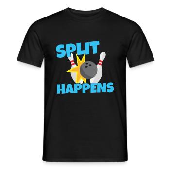 Bowling Split Happens - Sport Ball Geschenk - Männer T-Shirt - Schwarz - Vorne - AI Model Male 178 light (178cm)