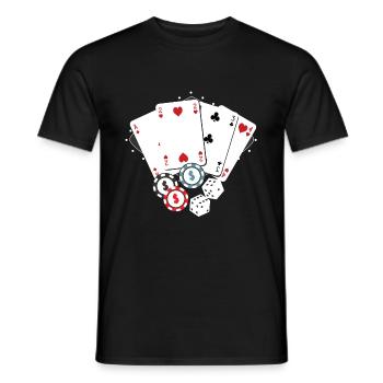 Poker Card - Poker Cartes cartes Full house - T-shirt homme - noir - Devant - AI Model Male 178 light (178cm)