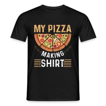 Pizza Bäcker Männer Vintage Pizza - Männer T-Shirt - Schwarz - Vorne - AI Model Male 178 light (178cm)