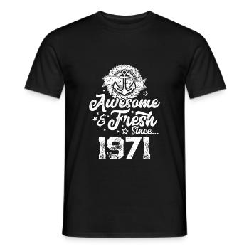 1971 awesome fresh - Männer T-Shirt - Schwarz - Vorne - AI Model Male 178 light (178cm)