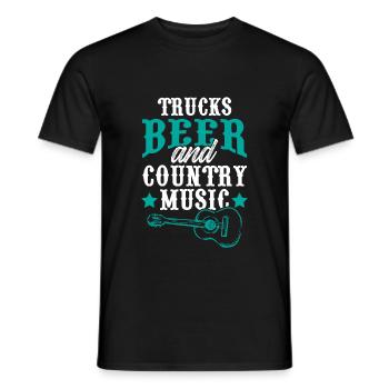camions bière musique country - T-shirt homme - noir - Devant - AI Model Male 178 light (178cm)