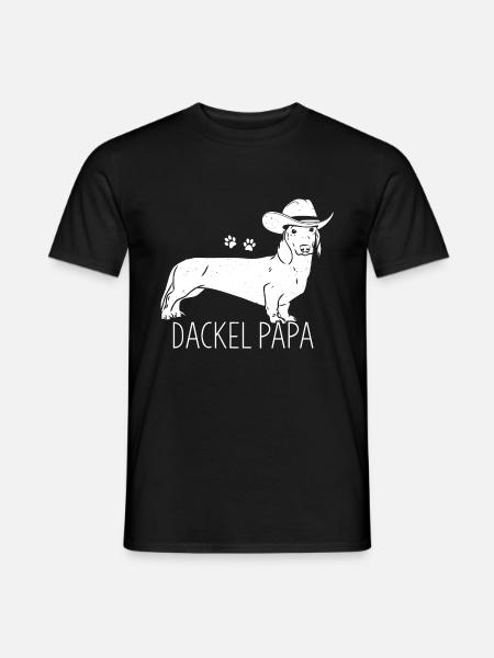 Dackel Papa Hundeliebhaber Dachshund Vatertag - Männer T-Shirt - Schwarz