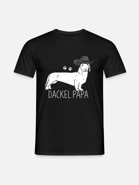 Dackel Papa Hundeliebhaber Dachshund Vatertag Dack - Männer T-Shirt - Schwarz