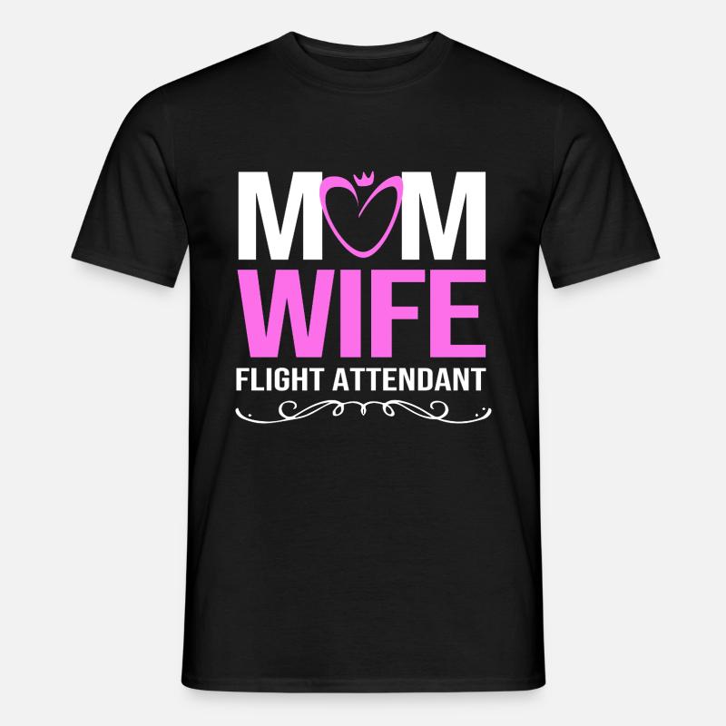 Stewardess Flugbegleiter - Männer T-Shirt - Schwarz