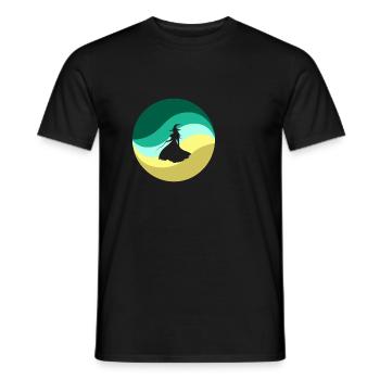 Witch Cauldron Broom - Men's T-Shirt - black - Front - AI Model Male 178 light (178cm)