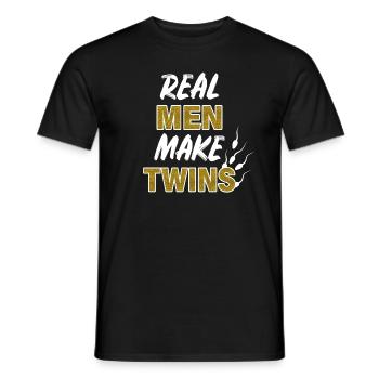 Tee shirt Gémeaux Vrai Hommes Faire Jumeaux - T-shirt homme - noir - Devant - AI Model Male 178 light (178cm)