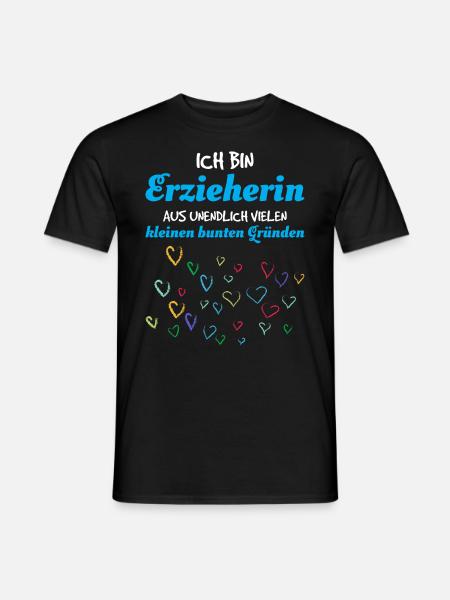 Erzieherin Herzen Geschenkidee - Männer T-Shirt - Schwarz