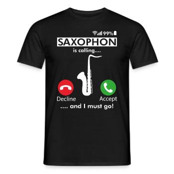 Appeler saxophone saxophoniste - T-shirt homme - noir - Devant - AI Model Male 178 light (178cm)