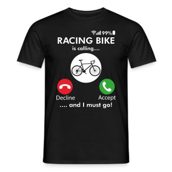 Rennrad fahren Radfahrer anrufen - Männer T-Shirt - Schwarz - Vorne - AI Model Male 178 light (178cm)