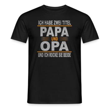 Ich Habe Zwei Titel Papa Opa Rocke Sie Beide - Männer T-Shirt - Schwarz - Vorne - AI Model Male 178 light (178cm)