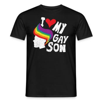 Gay Gay Gay Lesbienne LGBT - T-shirt homme - noir - Devant - AI Model Male 178 light (178cm)