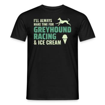 Greyhound Racing Ice Cream Dog Pet Race Animal - Men's T-Shirt - black - Front - AI Model Male 178 light (178cm)