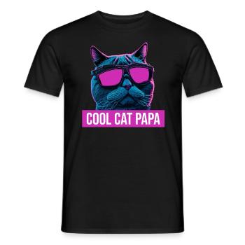 Cool Cat Papa Style Futuriste Design - T-shirt homme - noir - Devant - AI Model Male 178 light (178cm)