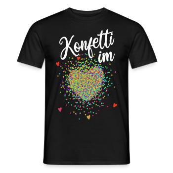 Konfetti im Herz, Fasching, Karneval, Verkleidung - Männer T-Shirt - Schwarz - Vorne - AI Model Male 178 light (178cm)