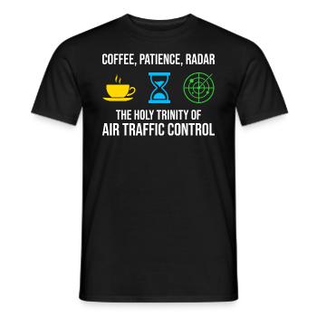 Air Traffic Controller Coffee Radar ATC Aviation - Men's T-Shirt - black - Front - AI Model Male 178 light (178cm)