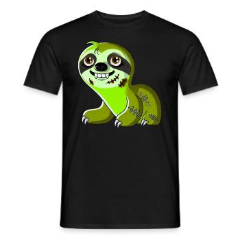 Funny Halloween Sloth Zombie Cartoon - Men's T-Shirt - black - Front - AI Model Male 178 light (178cm)