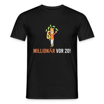 Millionär vor 20! - Männer T-Shirt - Schwarz - Vorne - AI Model Male 178 light (178cm)