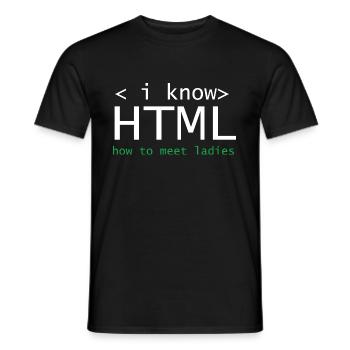 HTML Editor Hypertext Markup Language Web Document - T-shirt homme - noir - Devant - AI Model Male 178 light (178cm)