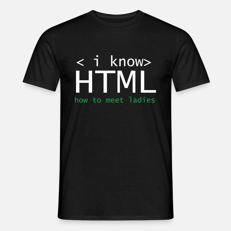 HTML Editor Hypertext Markup Language Web Document Men’s T-shirt