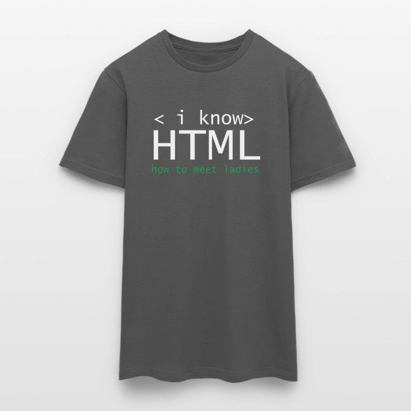 HTML Editor Hypertext Markup Language Web Document Men's T-Shirt